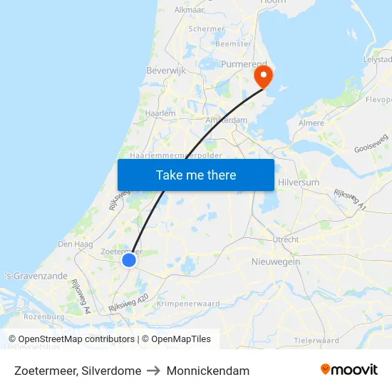 Zoetermeer, Silverdome to Monnickendam map