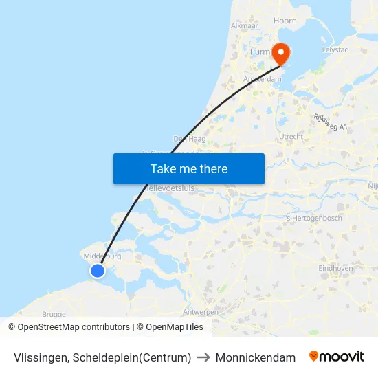 Vlissingen, Scheldeplein(Centrum) to Monnickendam map