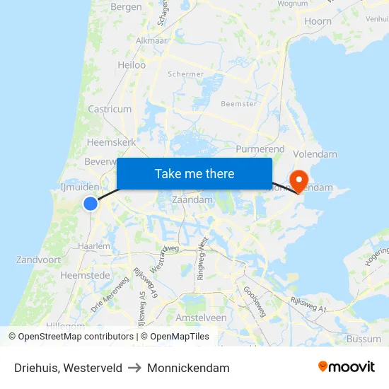 Driehuis, Westerveld to Monnickendam map