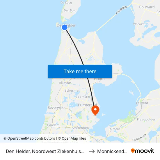 Den Helder, Noordwest Ziekenhuisgroep to Monnickendam map