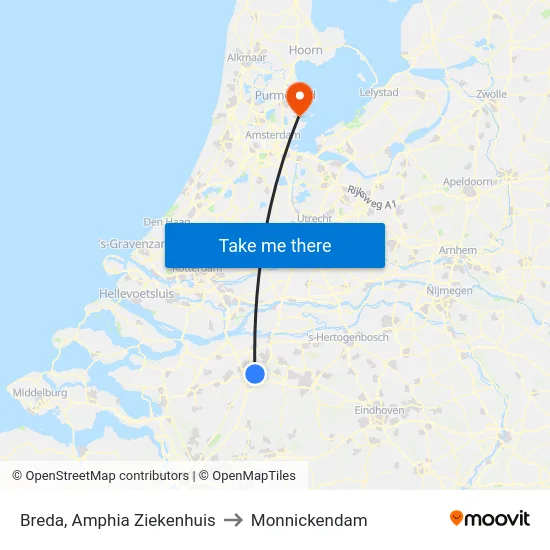 Breda, Amphia Ziekenhuis to Monnickendam map