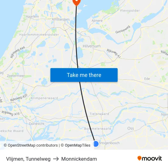 Vlijmen, Tunnelweg to Monnickendam map
