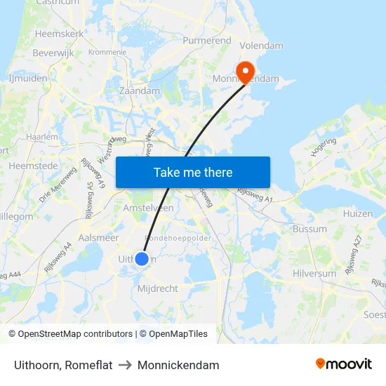 Uithoorn, Romeflat to Monnickendam map