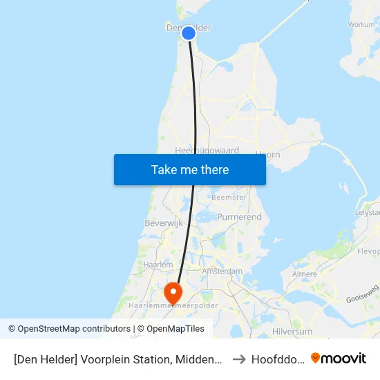 [Den Helder] Voorplein Station, Middenweg to Hoofddorp map