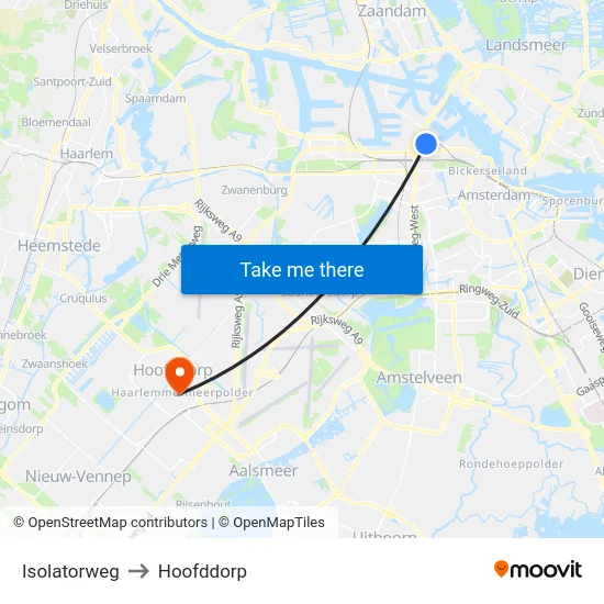 Isolatorweg to Hoofddorp map