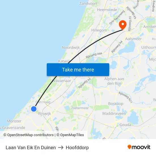 Laan Van Eik En Duinen to Hoofddorp map