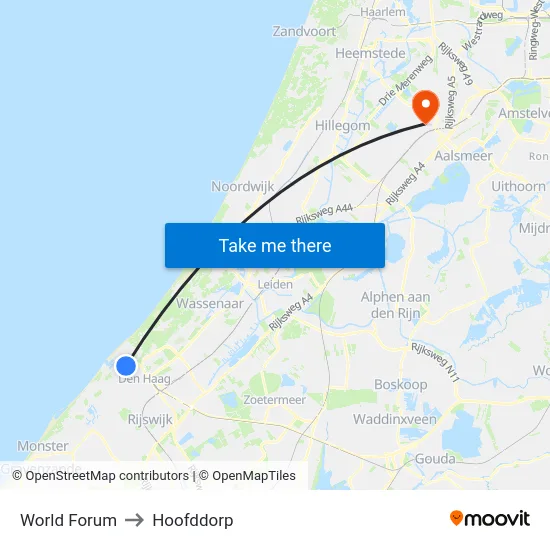 World Forum to Hoofddorp map