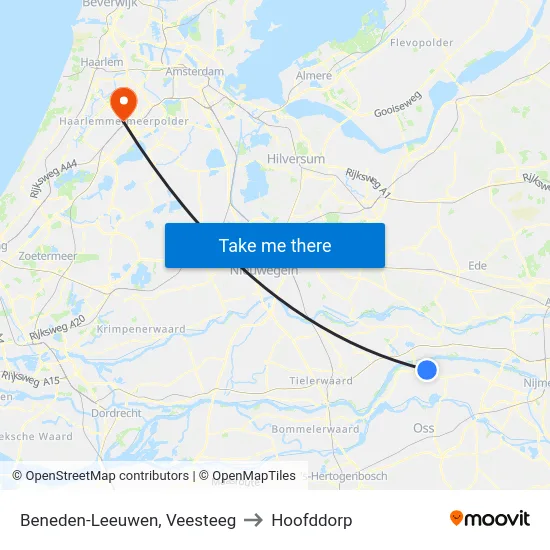 Beneden-Leeuwen, Veesteeg to Hoofddorp map