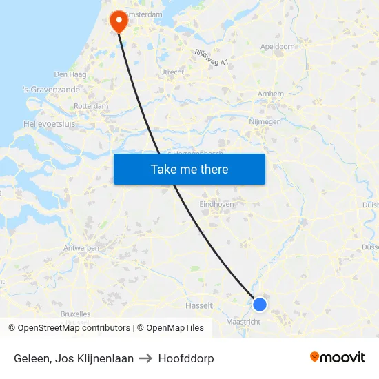 Geleen, Jos Klijnenlaan to Hoofddorp map