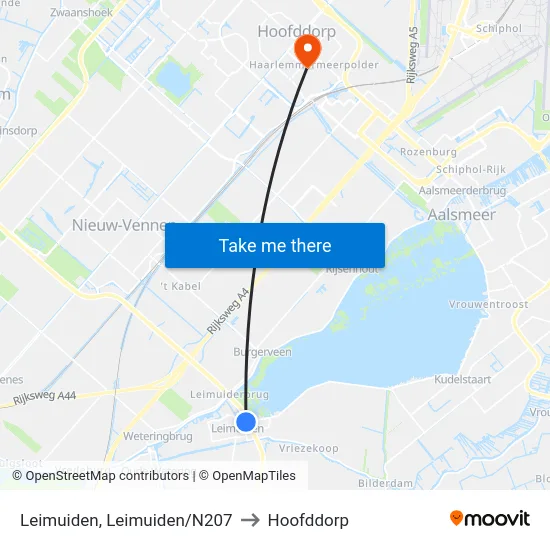 Leimuiden, Leimuiden/N207 to Hoofddorp map
