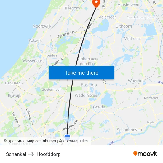 Schenkel to Hoofddorp map