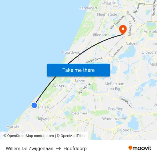 Willem De Zwijgerlaan to Hoofddorp map