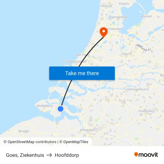 Goes, Ziekenhuis to Hoofddorp map