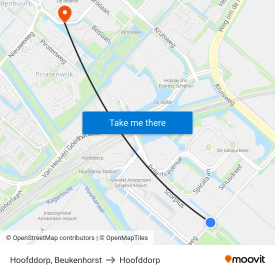 Hoofddorp, Beukenhorst to Hoofddorp map