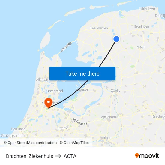 Drachten, Ziekenhuis to ACTA map