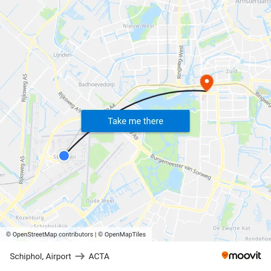 Schiphol, Airport to ACTA map
