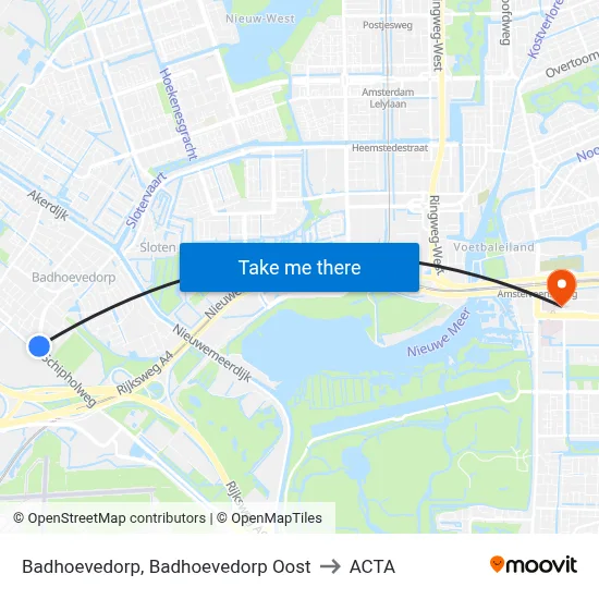 Badhoevedorp, Badhoevedorp Oost to ACTA map