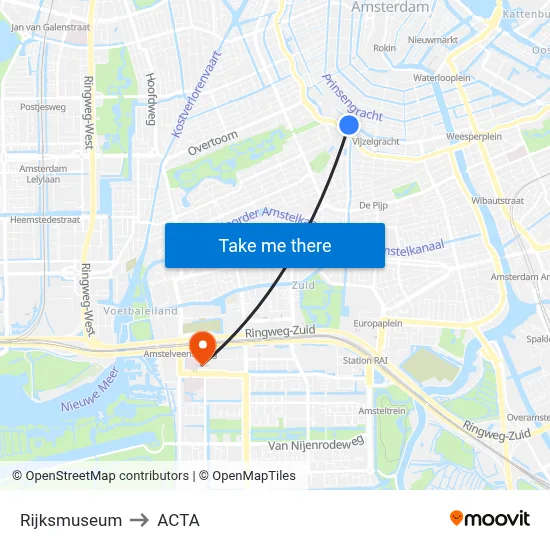 Rijksmuseum to ACTA map