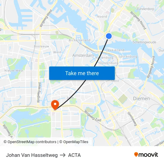 Johan Van Hasseltweg to ACTA map