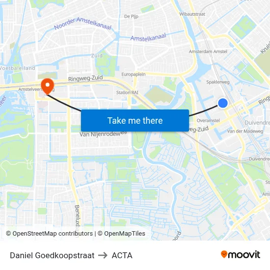 Daniel Goedkoopstraat to ACTA map