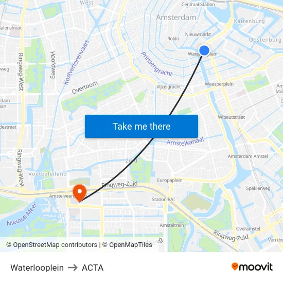Waterlooplein to ACTA map