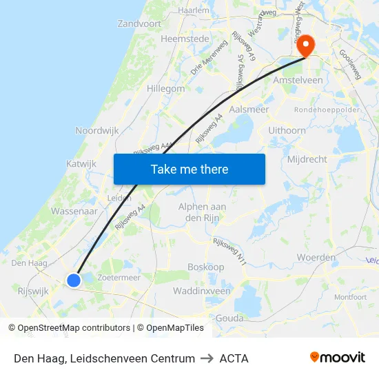 Den Haag, Leidschenveen Centrum to ACTA map