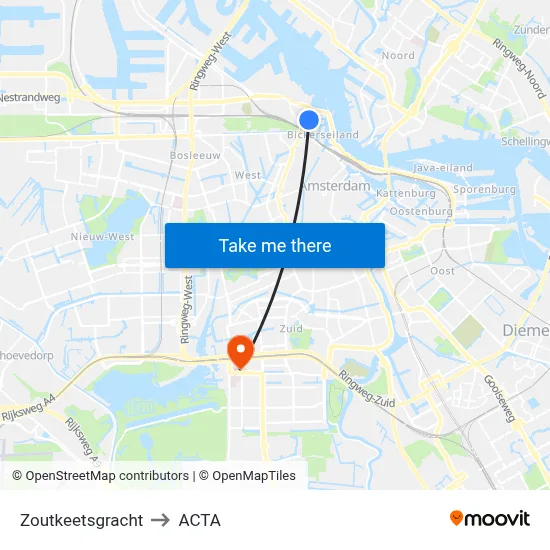 Zoutkeetsgracht to ACTA map