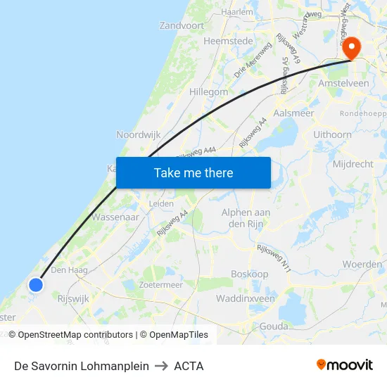 De Savornin Lohmanplein to ACTA map