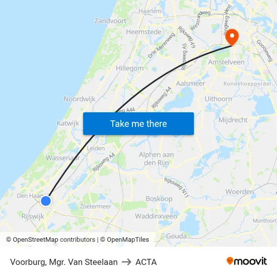 Voorburg, Mgr. Van Steelaan to ACTA map