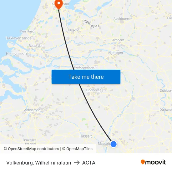 Valkenburg, Wilhelminalaan to ACTA map