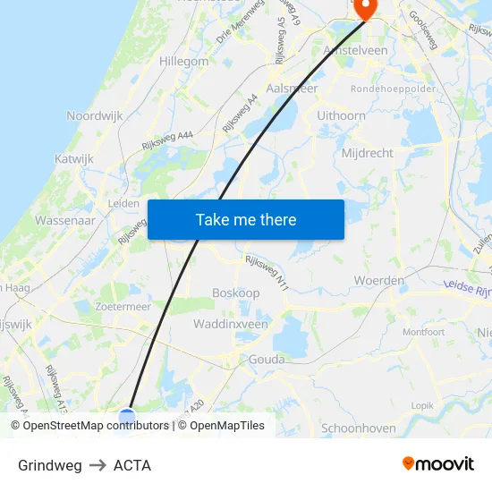 Grindweg to ACTA map