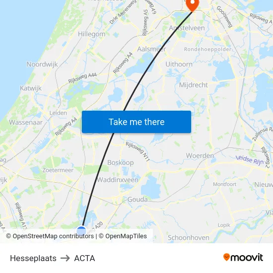 Hesseplaats to ACTA map