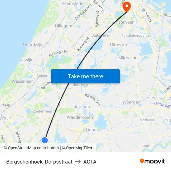 Bergschenhoek, Dorpsstraat to ACTA map