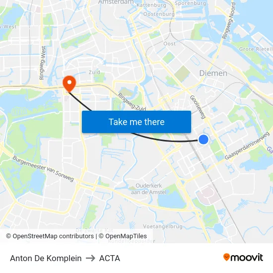 Anton De Komplein to ACTA map