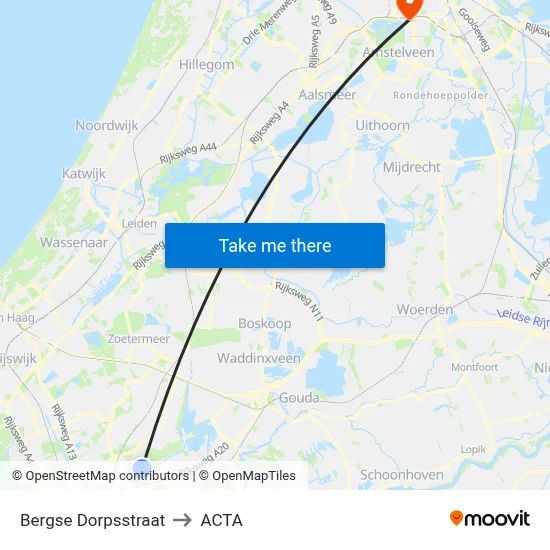 Bergse Dorpsstraat to ACTA map