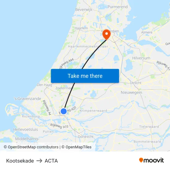 Kootsekade to ACTA map