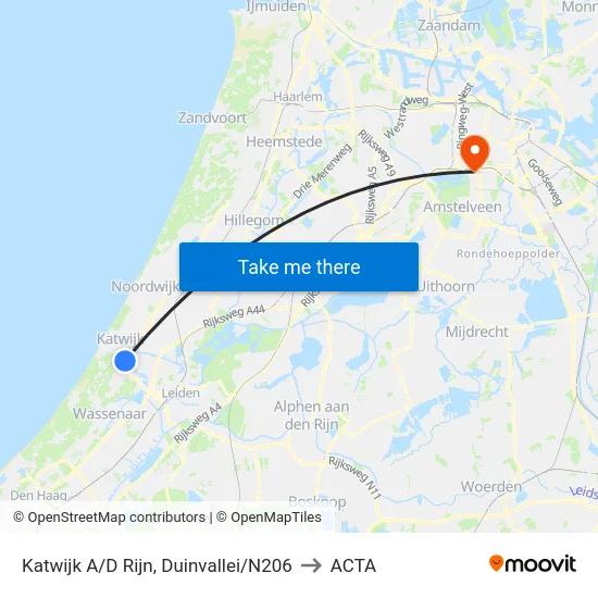 Katwijk A/D Rijn, Duinvallei/N206 to ACTA map