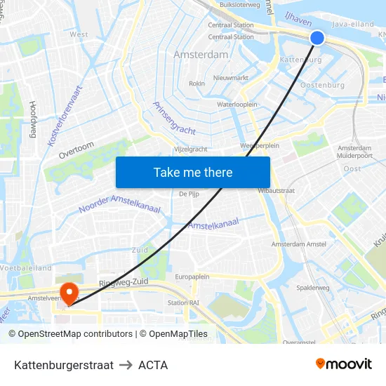 Kattenburgerstraat to ACTA map