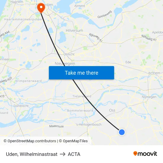 Uden, Wilhelminastraat to ACTA map