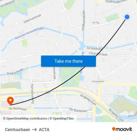 Ceintuurbaan to ACTA map