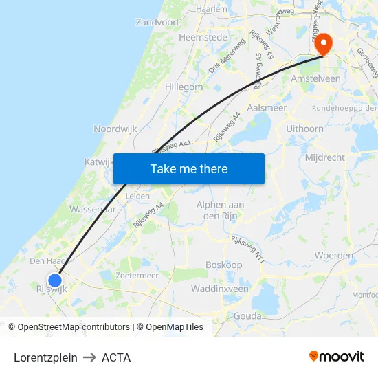 Lorentzplein to ACTA map