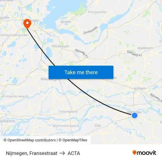Nijmegen, Fransestraat to ACTA map