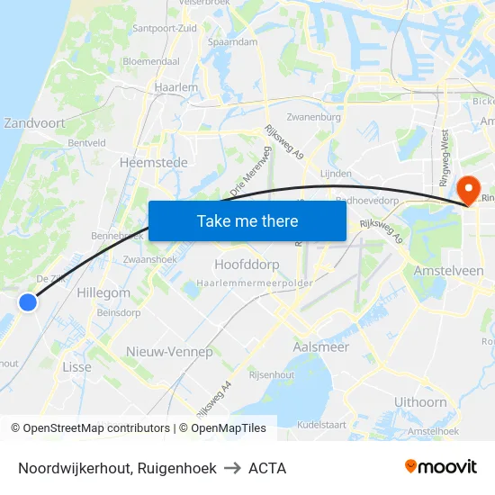 Noordwijkerhout, Ruigenhoek to ACTA map
