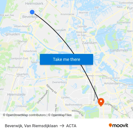 Beverwijk, Van Riemsdijklaan to ACTA map
