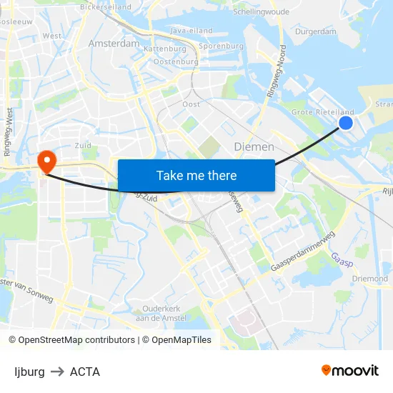 Ijburg to ACTA map