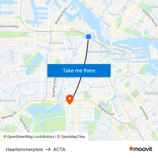 Haarlemmerplein to ACTA map