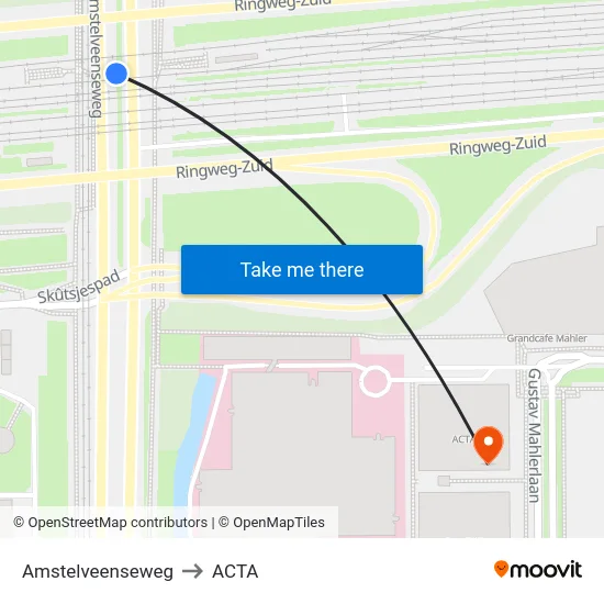 Amstelveenseweg to ACTA map
