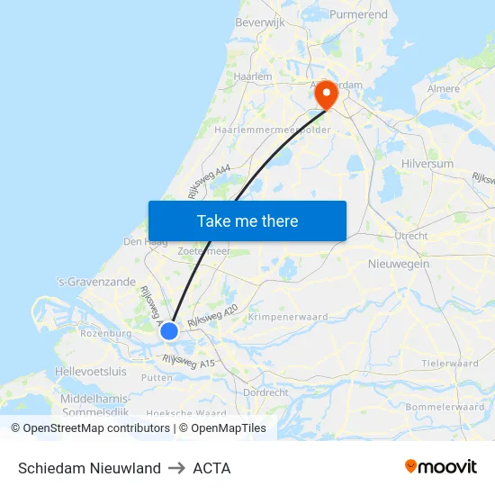 Schiedam Nieuwland to ACTA map