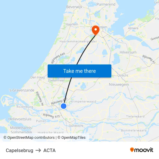 Capelsebrug to ACTA map