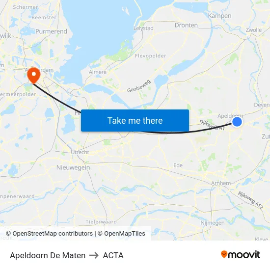 Apeldoorn De Maten to ACTA map